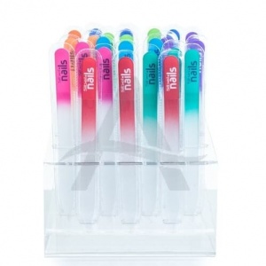 Display met 24 glasvijlen 14cm (Display met 24 glasvijlen 14cm)