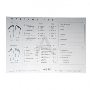Voet-analyse kaart pedicure (Voet-analyse kaart pedicure)